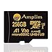 Amplim 256GB MicroSDXC UHS-I U3 V30 A1 C10 100MB/s 4K UHD & Full HD Micro SD Memory Card with Adapter, Switch Compatible - Gold