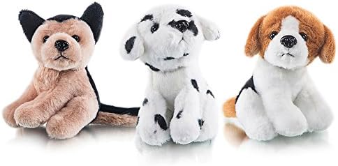 MY OLI 6" Puppy Dog Plush Stuffed Animal White/Brown/Dot Pack of 3