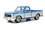 Jada 1972 Chevy Cheyenne Pickup Truck 1/24 Scale Diecast Model Car Blue/Silver