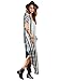 MakeMeChic Women's Boho Maxi Short Sleeve Split Pockets Tie Dye Long Dress Grey L