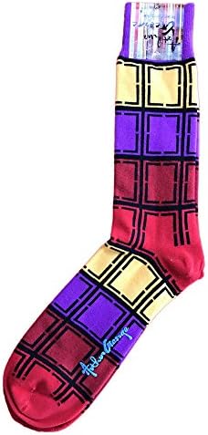 Arthur George by Robert Kardashian Men's Fashion Socks Purple Red and Yellow