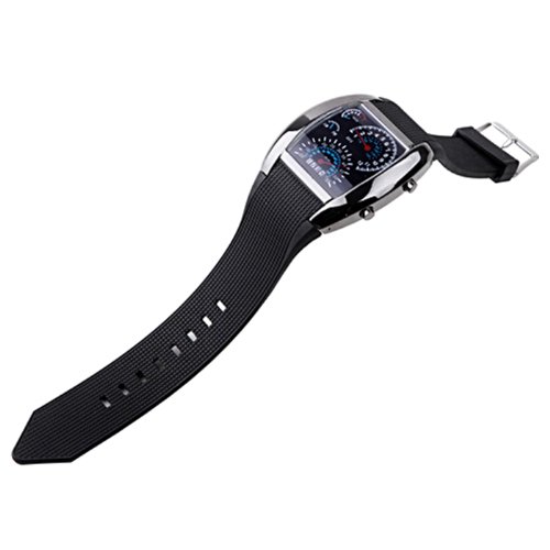 HDE Men s Water Resistant RPM Rally Tachometer Digital LED Display Sports Watch w/ Black Jelly Silicone Band HDE Men s Water Resistant RPM Rally Tachometer Digital LED Display Sports Watch w/ Black Jelly Silicone Band