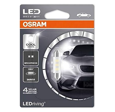 OSRAM 6436CW-01B Cool White 12V 0.5W 36mm 180° Soffitte Lampe Blister Kaltweiss Innenbeleuchtung