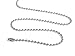 Nickel Plated Ball Chain 24 Inches 2.4mm Size #3, Pack of 50