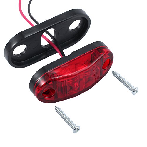 Justech 4pcs Side Marker Lights LED Front Rear Lights Lamps Universal Indicator of Position 12V 24V with Red Bulbs for Truck Trailer Van Caravan Lorry Car Bus - Thumbnail 5