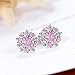 One Style 4 Pairs Earrings Studs Womens 925 Sterling Silver Gemini Earring Set Gift Ear Jacket Silver Hollow Lotus Flower Crystal