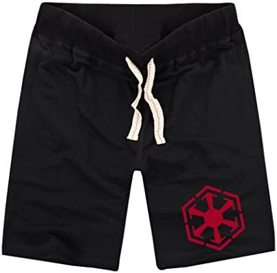 Sysuer Mens Star Wars Sith Empire Logo Cotton Gym Shorts Casual Short Black