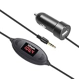 LDream FM Transmitter 3.5mm Input With Car Charger for SmartPhones and Players