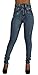Style N201– Colombian Design, High Waist, Butt Lift, Levanta Cola, Skinny Jeans in Washed Blue Size 5