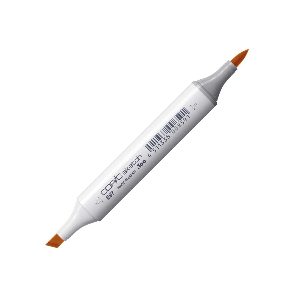 COPIC Sketch Coloured Marker Pen - (E-97) Deep Orange, For Art & Crafts, Colouring, Graphics, Highlighter, Design, Anime, Professional & Beginners, Art Supplies & Colouring Books — image 1