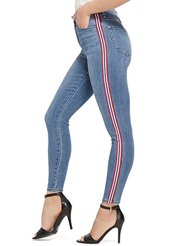 guess jeans with side stripe