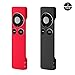 Rukoy Protective Case for Apple TV 2 3 Remote Controller(2 Pack: Red+Black), Light Weight and Shock Proof Silicone Remote Case with Hand Strap