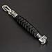 Viking Mens Paracord Lanyard Keychains-Handmade Keyring with Viking Rune Beads Norse Thor's Hammer Beads Braided 550 Paracord Keychain Black Viking Jewelry Gift for Men and Women(F)