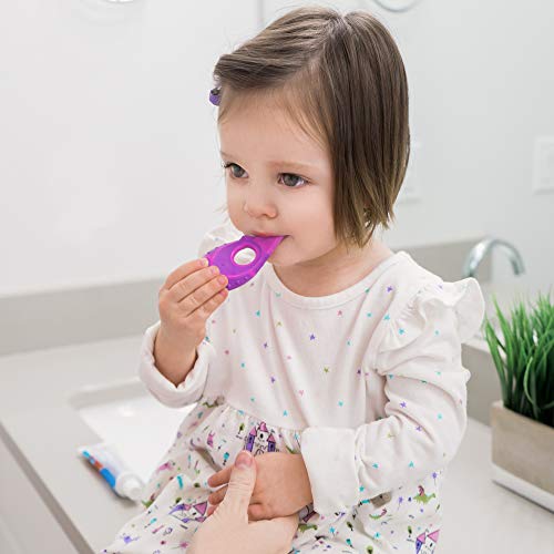 Baby/Toddler Small Teether Toothbrushes 4-Pack, Oral Hygiene, Purple and Pink