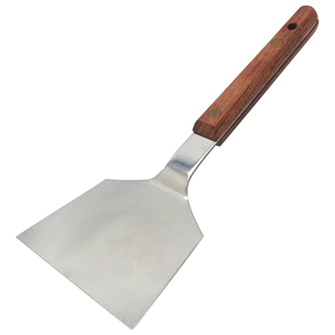 Photo 1 of **MISSING SPATULA HANDLE (WOODEN PIECE) ** TIKUSAN Okonomiyaki Spatula Turner BBQ Stainless Spatula Wooden Handle Made in Japan (3.0"x7.5")
