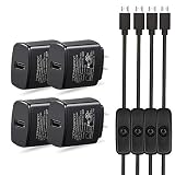 Raspberry Pi 3 3B+ Adapter with On/Off Switch Cable, Power Supply Wall Charger for Raspberry pi 3, Raspberry pi Zero, 2B, 3B, and Zero W (4 Pack)