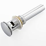 Comllen Modern Lavatory Faucet Vessel Assembly Pop Up Stainless Steel Bathroom Sink Stopper Drain with Overflow, Polished Chrome
