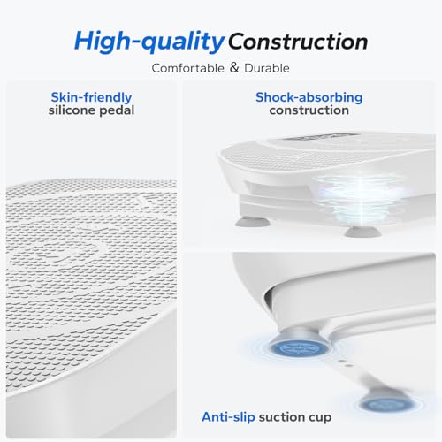 MERACH Vibration Plate Exercise Machine, Whole Body Exercise & Fitness Equipment, Bluetooth and Silicone Pedal, Vibrating Plate Machine with Auto Mode, Vibrate Fitness Platform for Home