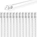 Sunco Lighting 12 Pack 4FT T8 LED Tube, 18W=40W Fluorescent, Clear Cover, 5000K Daylight, 2200 LM, Single Ended Power (SEP), Ballast Bypass, Commercial Grade - UL primary