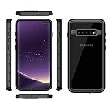 IP68 Waterproof Clear Phone Case for Samsung Galaxy S10 Plus, Heavy Duty Protection Full Body Shockproof Phone Case with Built-in Screen Protector Cover for Galaxy S10+ Plus 6.4 inch (2019)