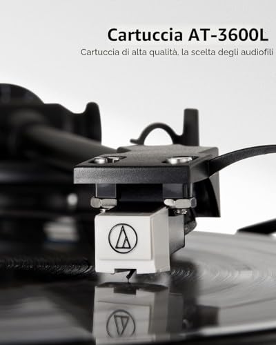 ANGELS HORN Vinyl Record Player Bluetooth HiFi Turntable with Built-in 33/45RPM Phono Preamp Speakers and AT-3600L Pickup
