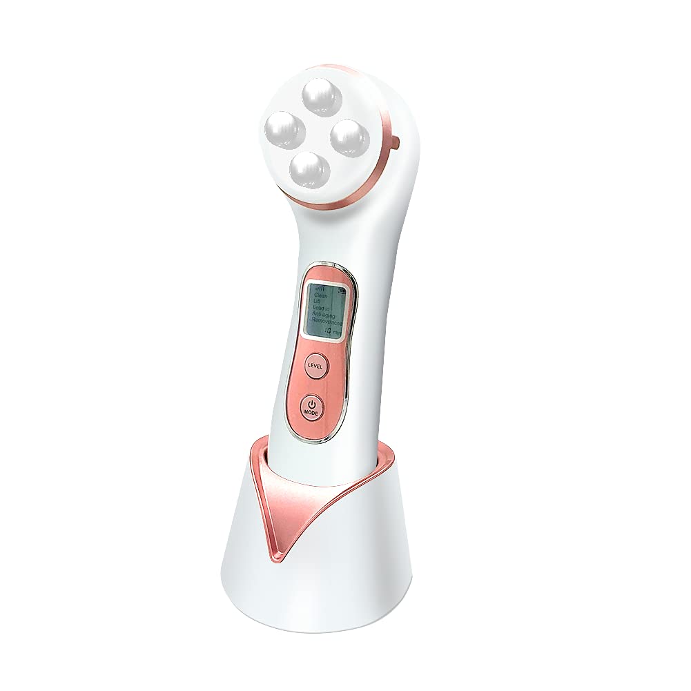 Wrinkle Reduction Machine, Skin Tightening Facial Massager Anti-aging face neck massager handheld skin lifting device with charging base and USB cable, 5 modes and 5 gears: Beauty