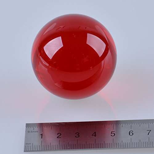 LONGWIN 50mm(2 inch) Fengshui Crystal Ball Healing Crystals(Red)