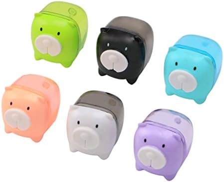 Elat Park 6 Pcs Cute Mini Pig Pencil Sharpener Animal Stationery For School Student Kid Gift