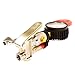 Dually Tire Inflator Gauge Dual Chuck Nozzle Design Reaches Inner Wheel Stems (2” Oversized Protected Gauge Reader)