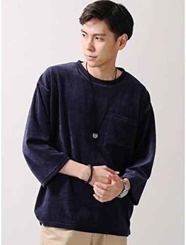 Amazon ウィゴー メンズ Wego Wego ベロアポケットルーズtシャツ ネイビー L Tシャツ カットソー 通販