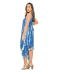 Riviera Sun vestido de verano con corte asimétrico largo   corto, diseño de teñido anudado