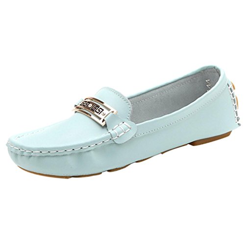 Hee Grand Women Metal Buckle Moccasin Loafer Slip-On Shoes
