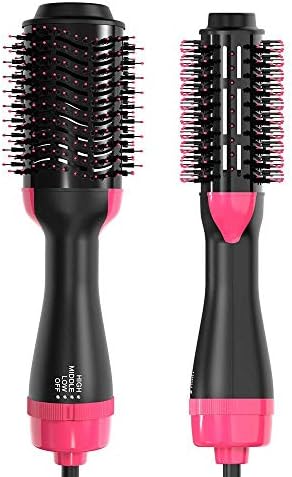 Hot air Brush, One Step Hair Dryer & Volumizer, 3-in-1 Salon Negative Ion Hair Straightener & Rotating Hair Comb, reducing Frizz and Static by SAISZE