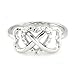 Metal Factory Sz 7 Sterling Silver Cubic Zirconia Infinity & Heart Symbol CZ Wedding Band Ring
