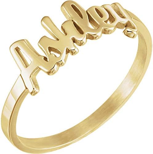 Personalised Name Plate Ring 925 Silver/Gold/Rose Gold Custom Ring Multi-Size Gift Women Girlfriend Mom