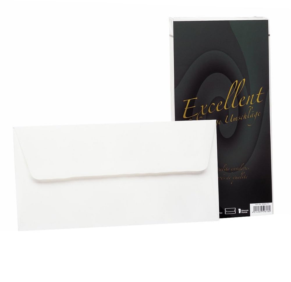 Rössler Papier 20261711 - Excellent - Enveloppen pakket DIN lang, met zijden voering, wit — image 1