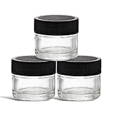 (200 Pack) 5ml Thick Glass Containers with Black