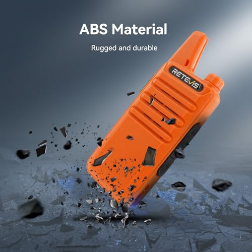 Retevis RT22 Rechargeable Walkie Talkies, Long Range Two Way Radio for Adults, Portable Handheld Radio, Voice Activated, Emergency Alarm, Outdoor Hiking Travel(4 Pack, Orange)