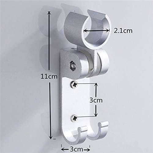 Efanr Solid Aluminum Wall Mounted Hand Showerhead Holder Rotatable Adjustable Sprinkler Shower Head Hose Stand Bracket Base Clip Bathroom Accessories (A)