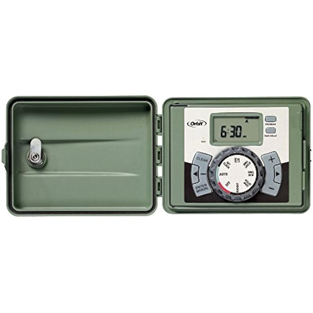 57896 6-Station Outdoor Swing Panel Sprinkler System Timer Watering