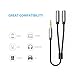 Inateck 3.5mm Audio Y Splitter Cable Male to 2 Female for Earphone and Headset Splitter Adapter, Compatible for iPhone, Samsung, LG Smartphones, Tablets, MP3 players, 22cm