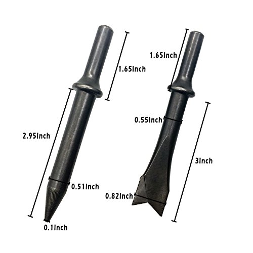 GreatBba 9 Piece Pneumatic Chisel Air Hammer Punch Chipping Bits Set