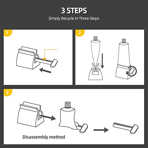 4 Pcs Toothpaste Squeezer - 2 in 1 Toothpaste Dispenser Key and Toothpaste Tube Squeezer Rollers, Metal Toothpaste Tube Wringer Seat Holder Stand by INTSUN