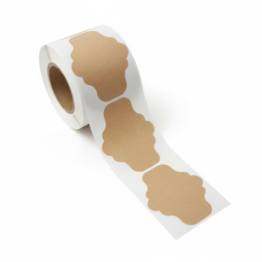 100 Kraft Bottle Labels