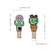 Mini Cactus Wooden Clothespins Floral Decorative Wood Peg Pin Craft Clips for Pictures Memo Card Photo with Jute Twine, 80 Counts by Shxstore