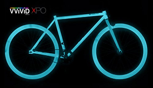 VViViD Blue Glow in the Dark Vinyl Wrap Luminous Adhesive Film Air Release DIY Decal Sheet (1ft x 2ft)