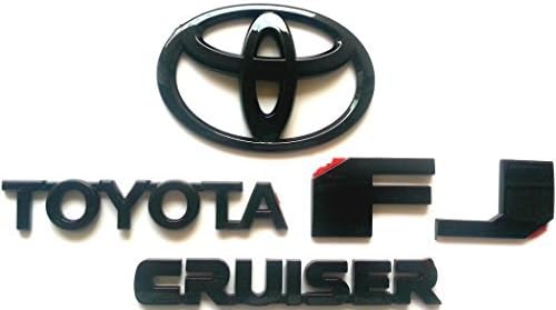 Tacraft Black Out FJ Cruiser Rear Door Emblem Logo Badge Nameplate Gloss Black For Toyota FJ Cruiser