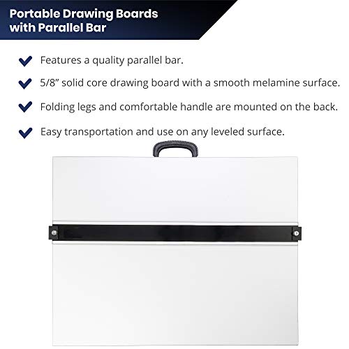 Pacific Arc Drafting Board, Portable Drafting Table with Parallel Bar, 18 x 24 Inches Pricepulse