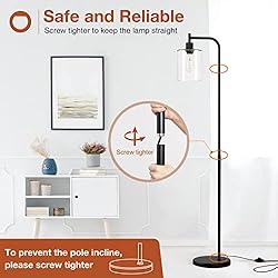 addlon LED Floor Lamp, with Hanging Seeded Glass