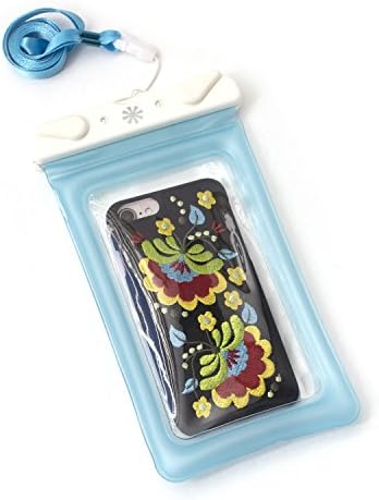 Tech CandyDry Spell Water Defender Bag for iPhone & Android Floats Adjustable Lanyard Protection Text Thru Window Waterproof Snowproof Universal Pouch Beach Lake Ocean Pool *2019 Edition* (Blue)